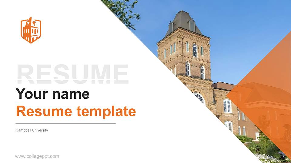 Campbell University Resume PPT Template16:9 ratio PPT effect preview image