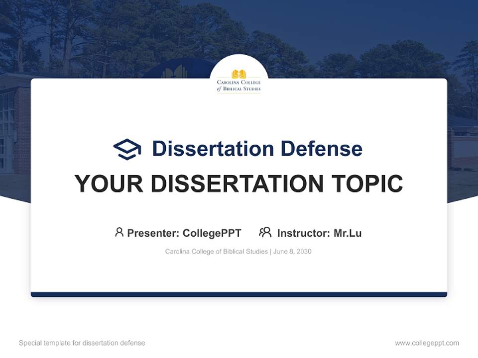 Carolina College of Biblical Studies Graduation Thesis Defense PPT Template4:3 ratio PPT effect preview image7