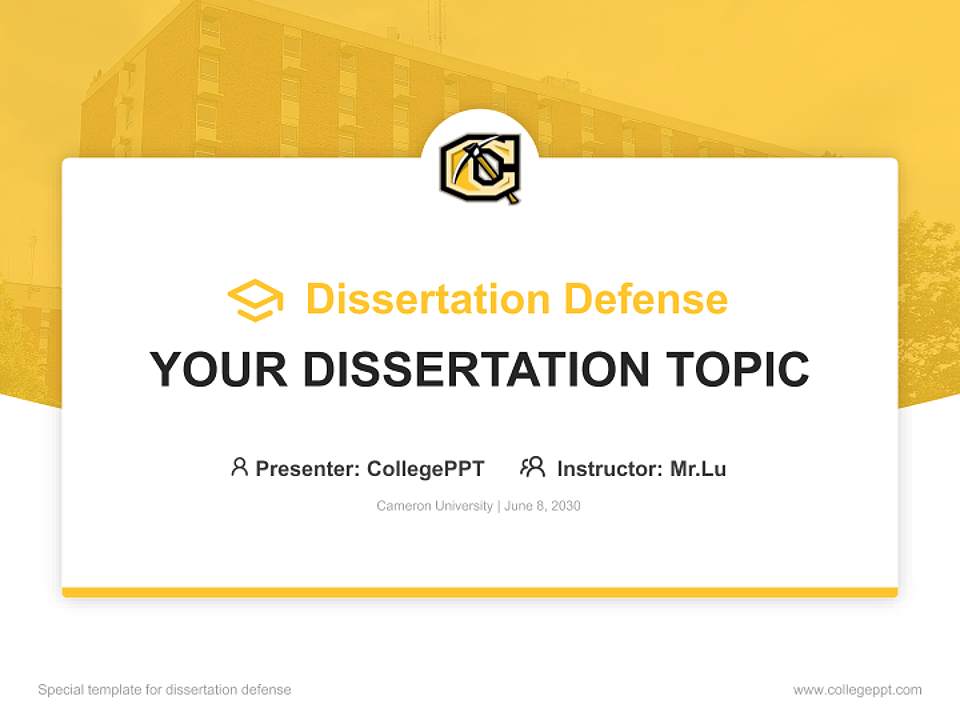 Cameron University Graduation Thesis Defense PPT Template4:3 ratio PPT effect preview image7
