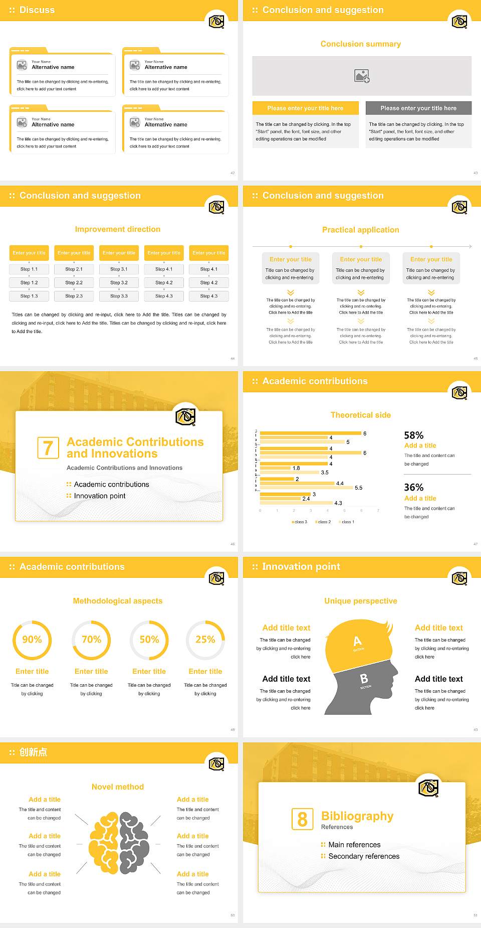 Cameron University Graduation Thesis Defense PPT Template4:3 ratio PPT effect preview image6