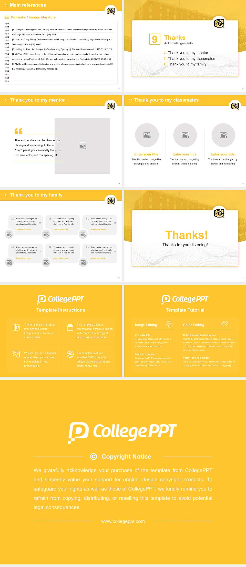 Cameron University Graduation Thesis Defense PPT Template4:3 ratio PPT effect preview image7