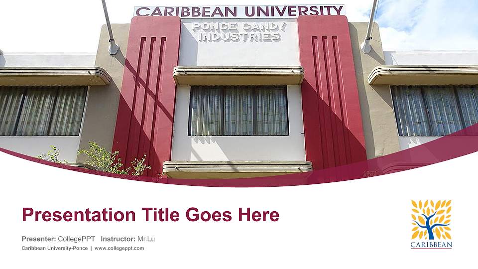 Caribbean University-Ponce Course/Courseware Creation PPT Template16:9 ratio PPT effect preview image