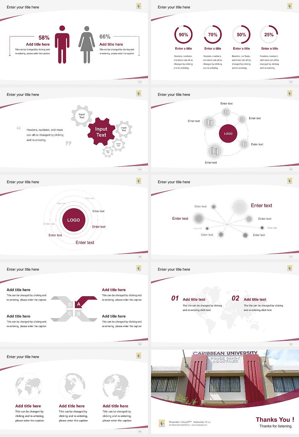 Caribbean University-Ponce Course/Courseware Creation PPT Template16:9 ratio PPT effect preview image4