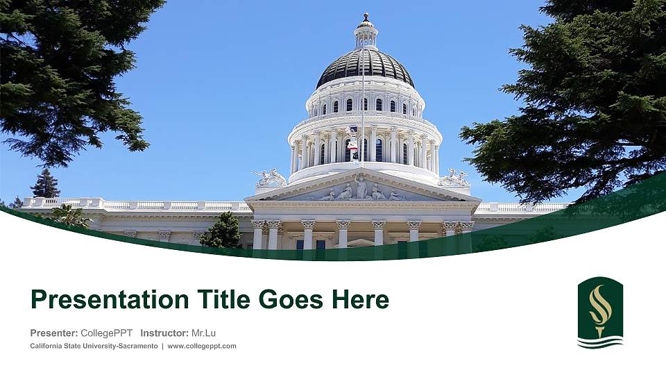California State University-Sacramento Course/Courseware Creation PPT Template16:9 ratio PPT effect preview image