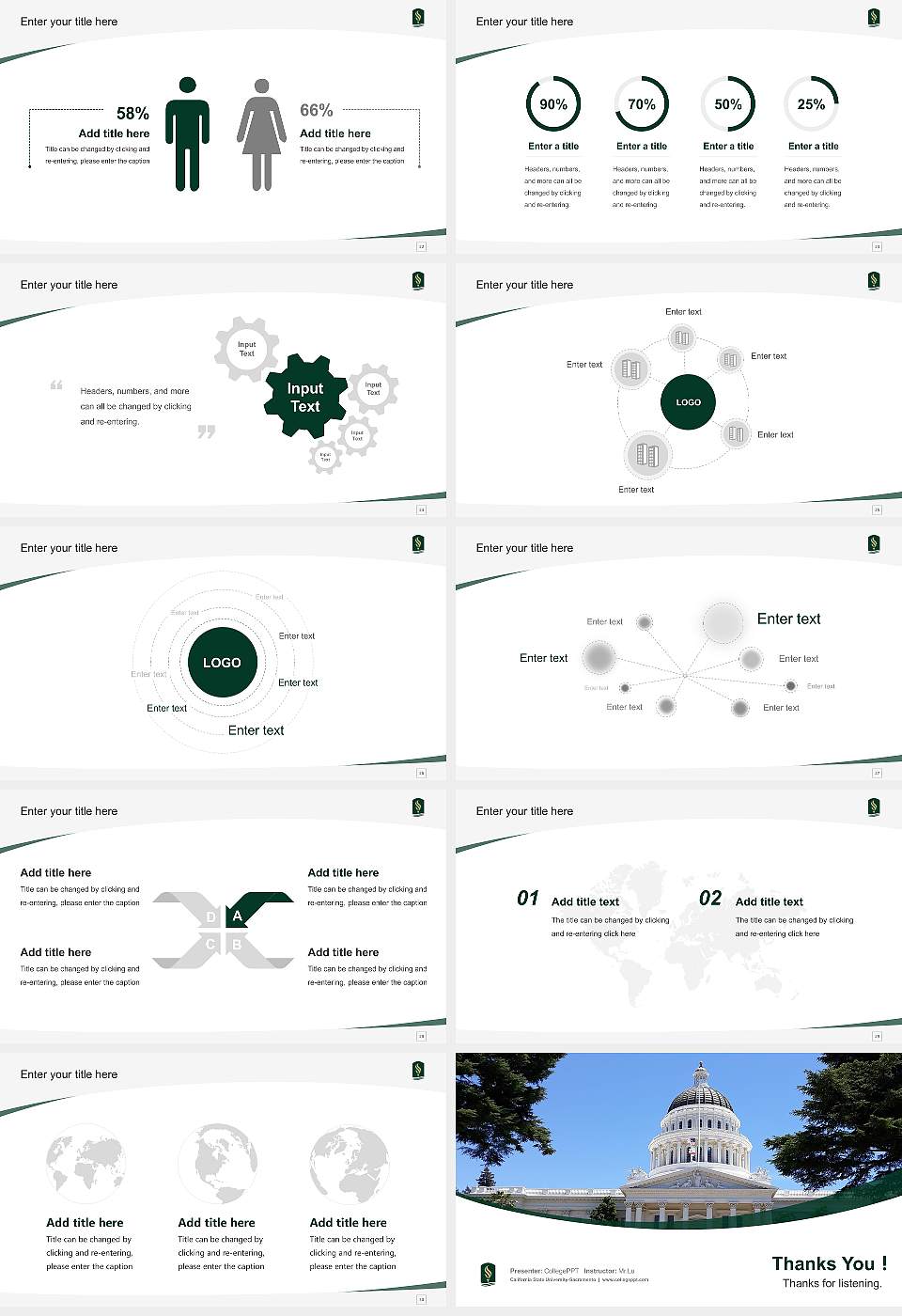 California State University-Sacramento Course/Courseware Creation PPT Template16:9 ratio PPT effect preview image4