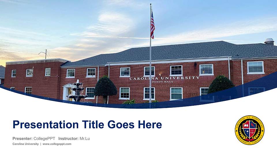 Carolina University Course/Courseware Creation PPT Template16:9 ratio PPT effect preview image