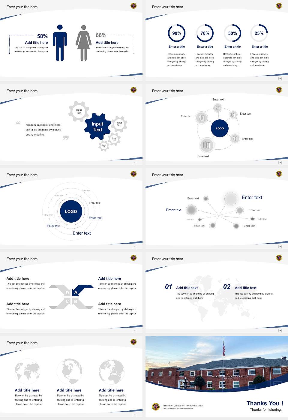 Carolina University Course/Courseware Creation PPT Template16:9 ratio PPT effect preview image4