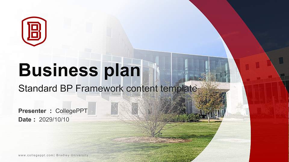 Bradley University Competition/Entrepreneurship Contest PPT Template16:9 ratio PPT effect preview image