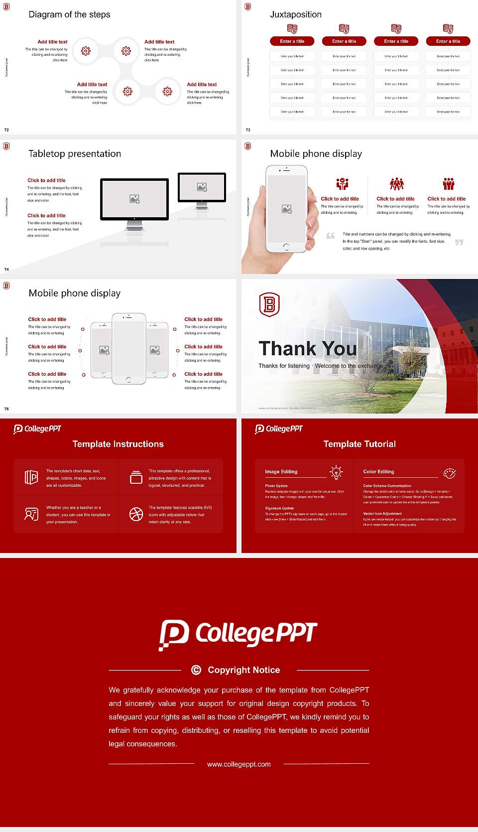 Bradley University Competition/Entrepreneurship Contest PPT Template16:9 ratio PPT effect preview image9