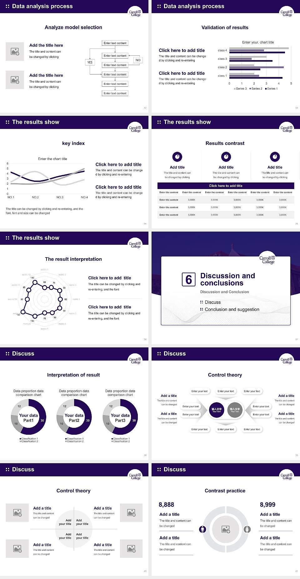 Carroll College Graduation Thesis Defense PPT Template4:3 ratio PPT effect preview image5
