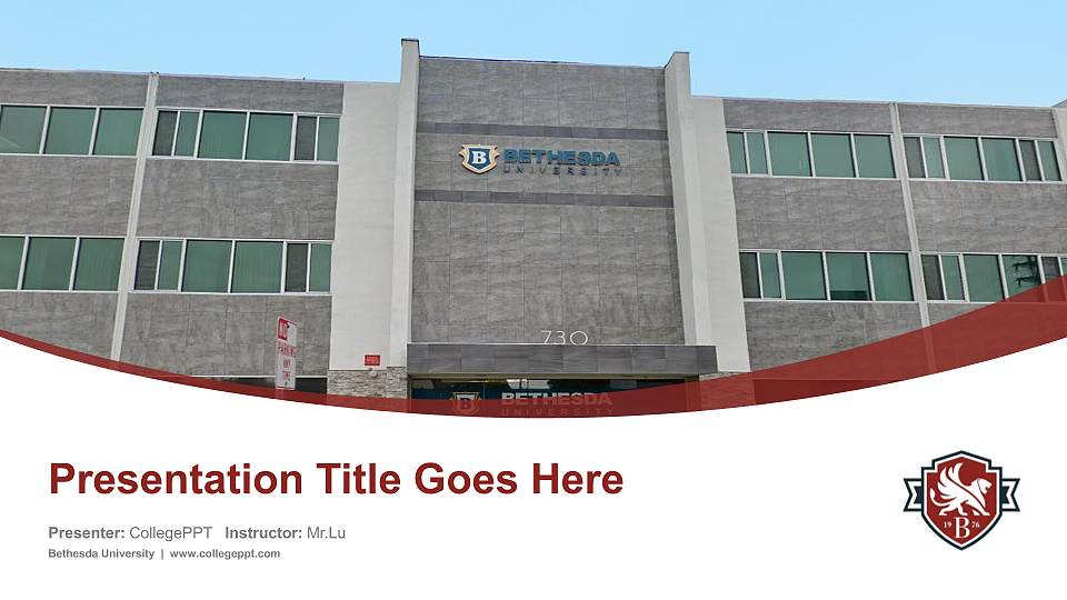 Bethesda University Course/Courseware Creation PPT Template16:9 ratio PPT effect preview image1