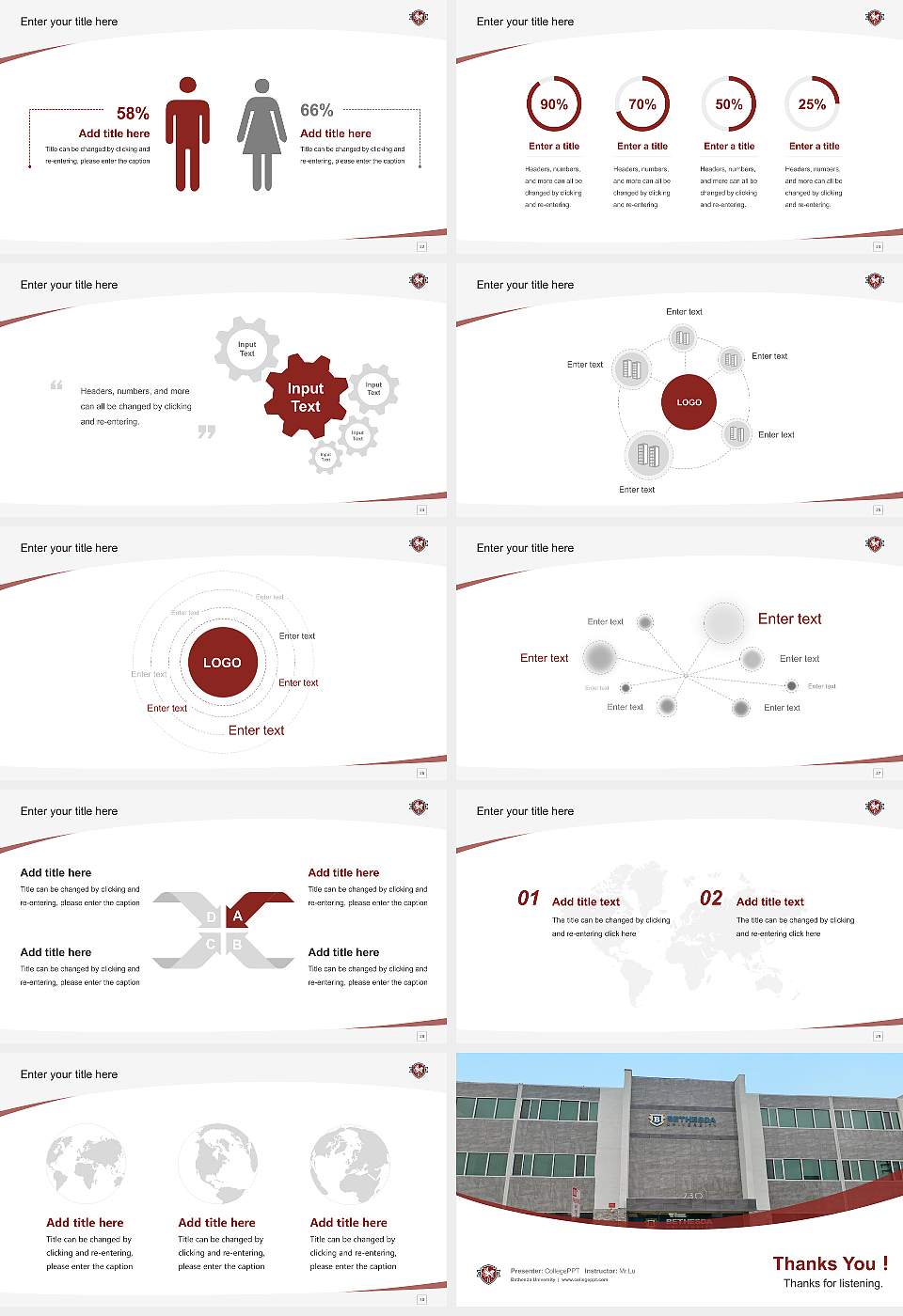 Bethesda University Course/Courseware Creation PPT Template16:9 ratio PPT effect preview image4