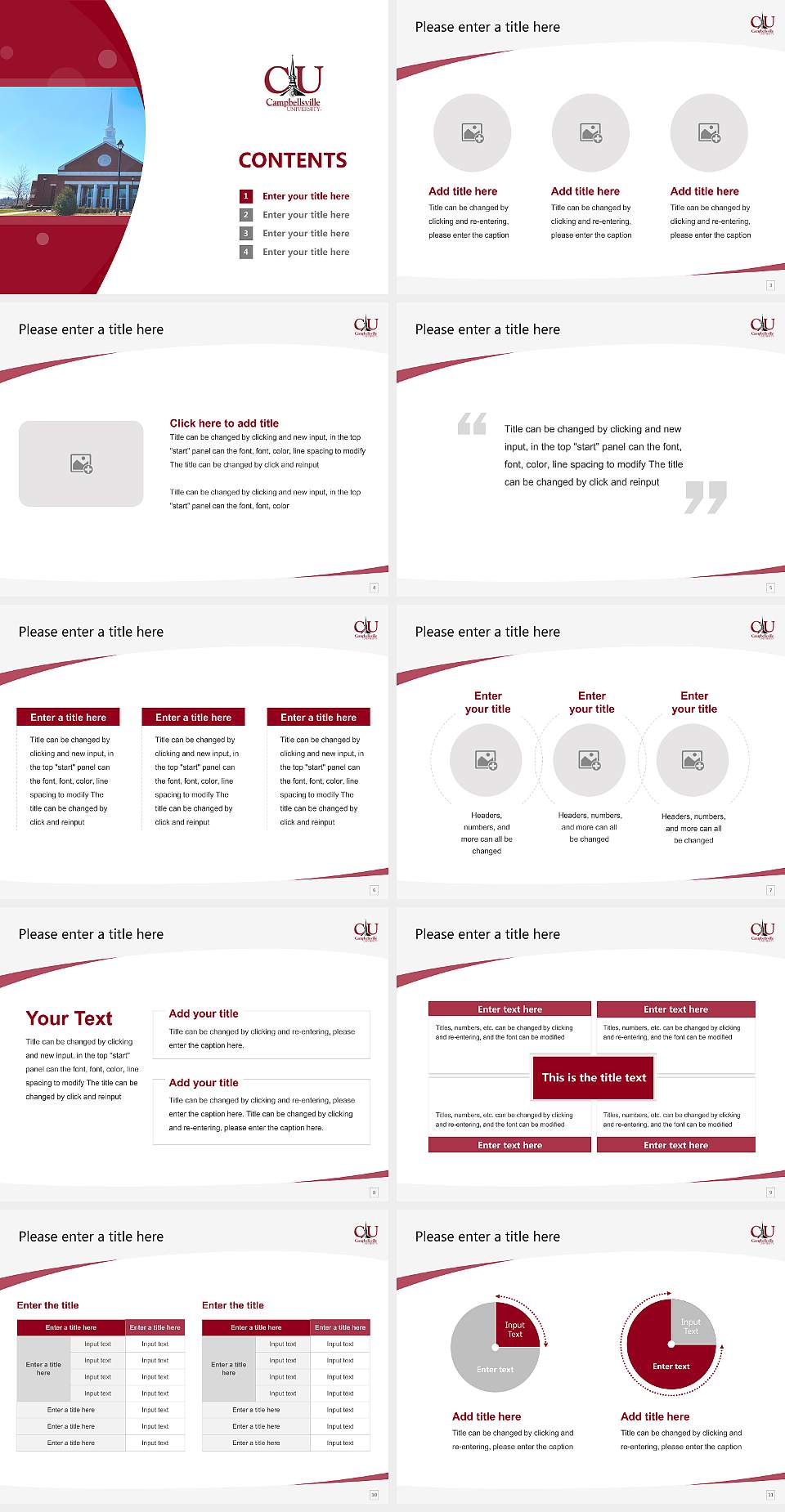 Campbellsville University Course/Courseware Creation PPT Template4:3 ratio PPT effect preview image2