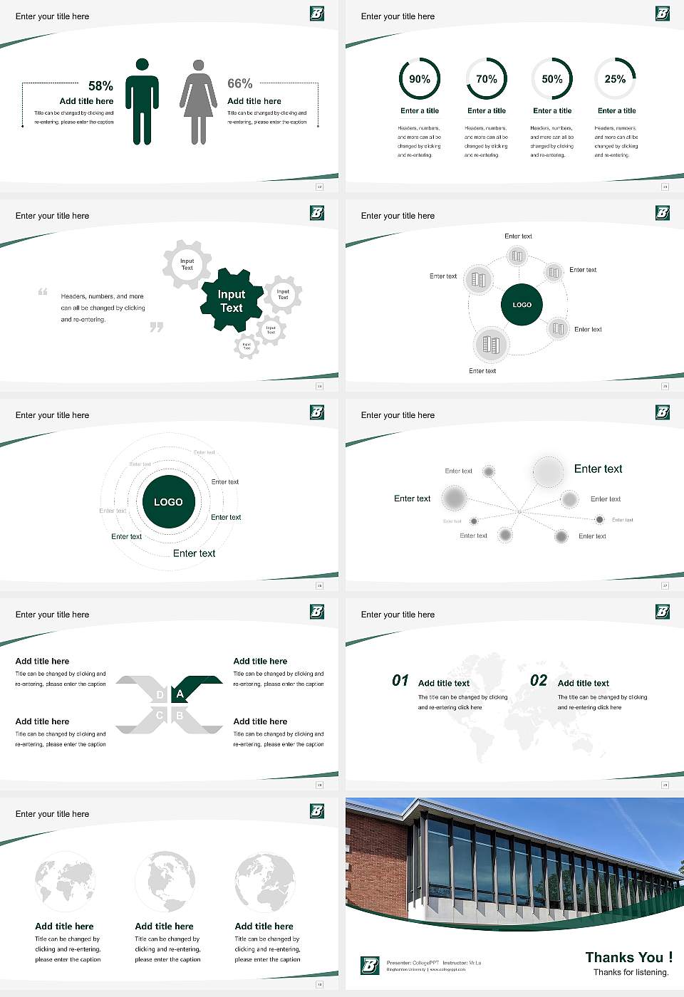 Binghamton University Course/Courseware Creation PPT Template16:9 ratio PPT effect preview image4