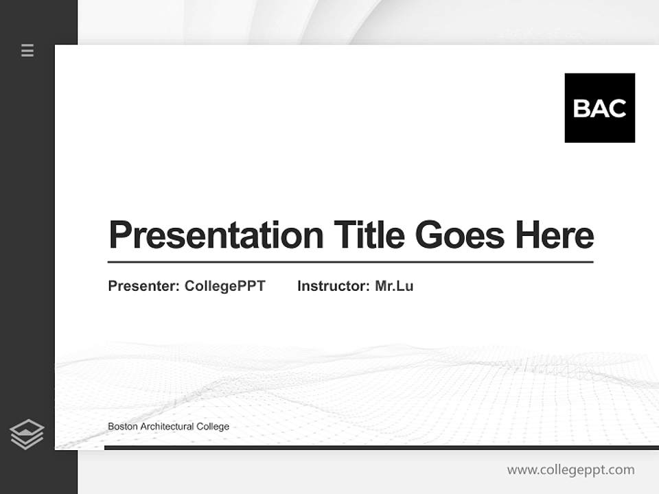Boston Architectural College Thesis Proposal/Graduation Defense PPT Template4:3 ratio PPT effect preview image5