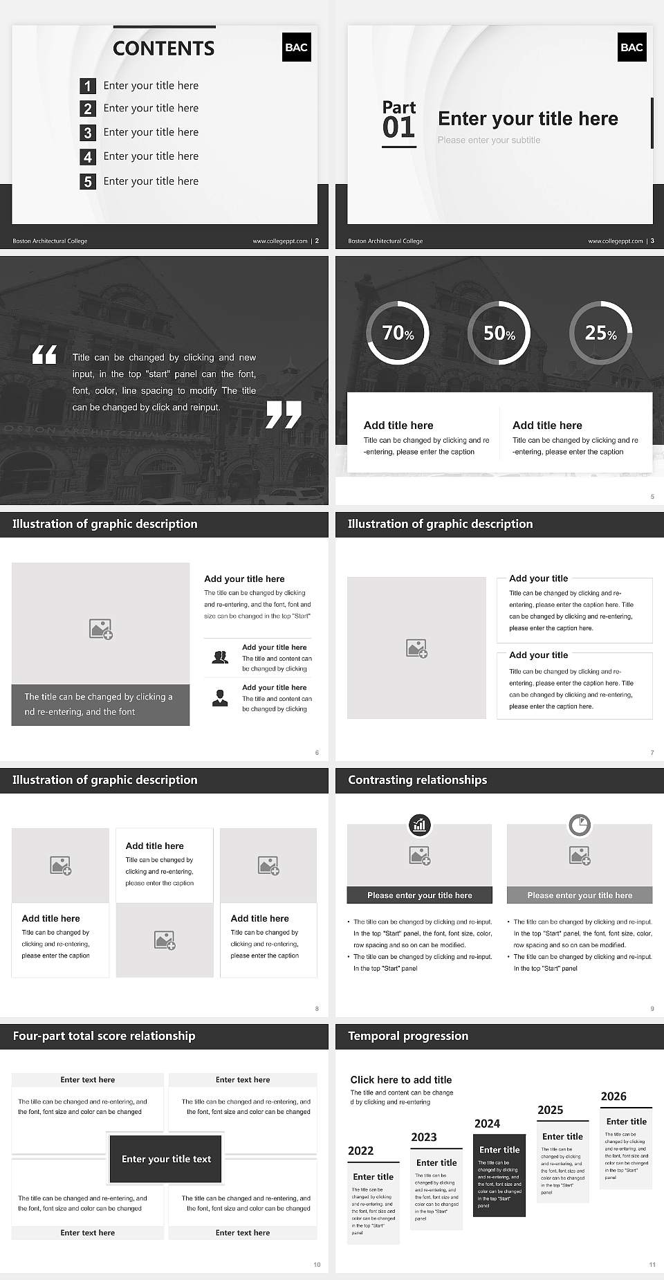 Boston Architectural College Thesis Proposal/Graduation Defense PPT Template4:3 ratio PPT effect preview image2