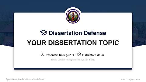 Bethany Lutheran Theological Seminary Graduation Thesis Defense PPT Template