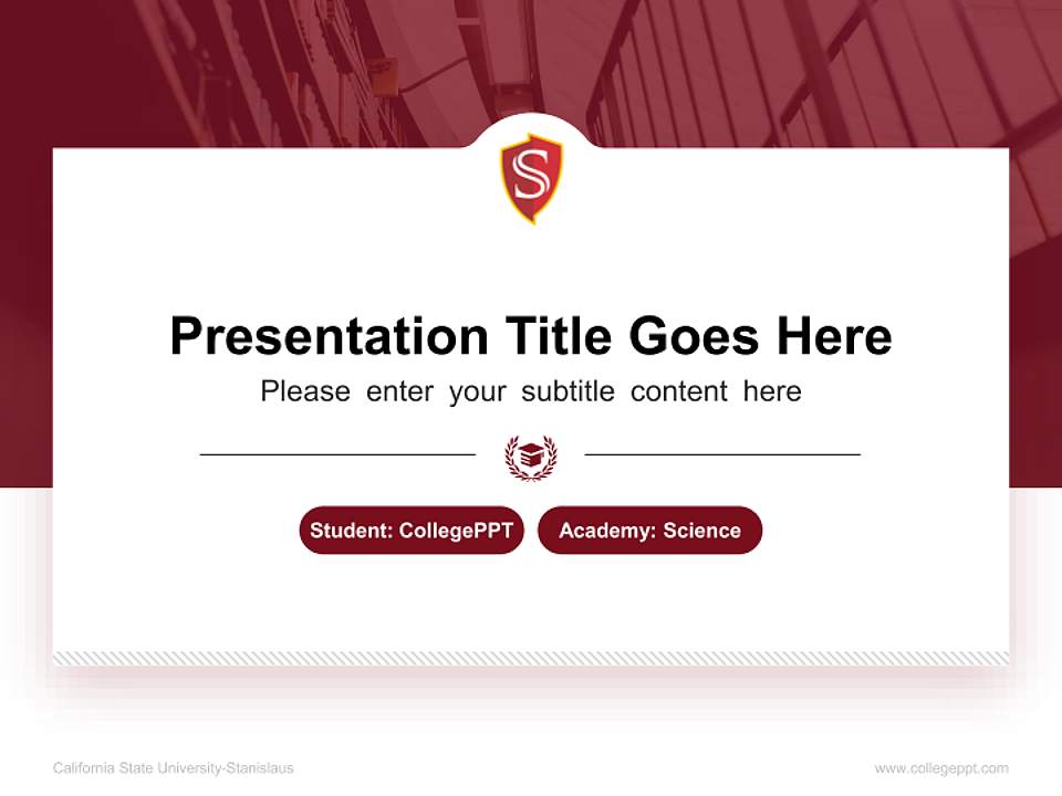 California State University-Stanislaus National Scholarship Defense PPT Template4:3 ratio PPT effect preview image4