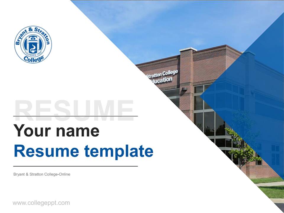 Bryant & Stratton College-Online Resume PPT Template4:3 ratio PPT effect preview image5