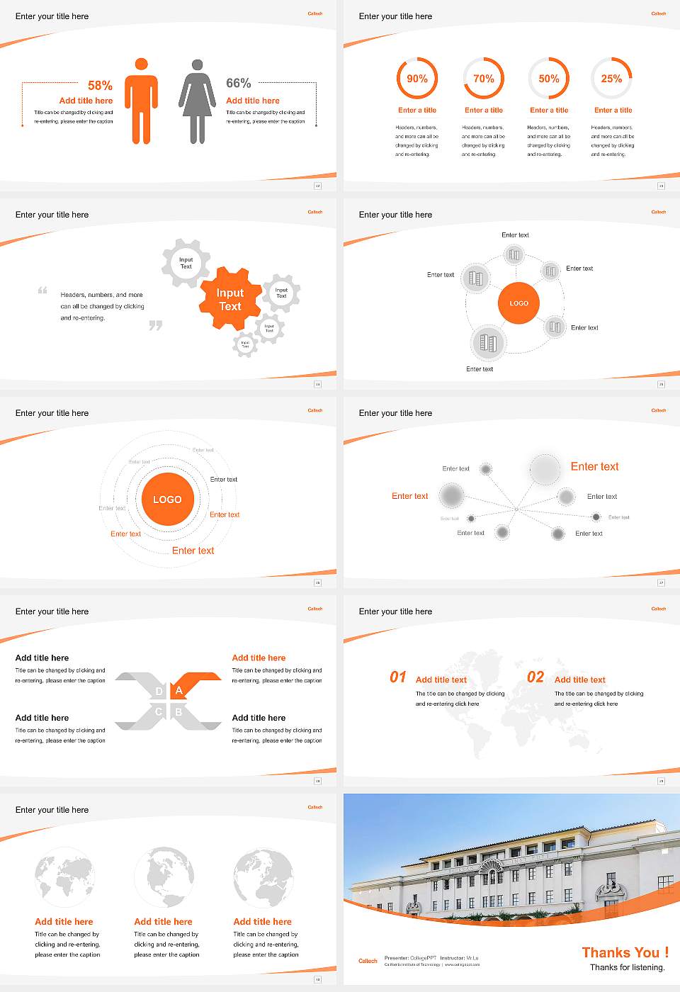 California Institute of Technology Course/Courseware Creation PPT Template16:9 ratio PPT effect preview image4
