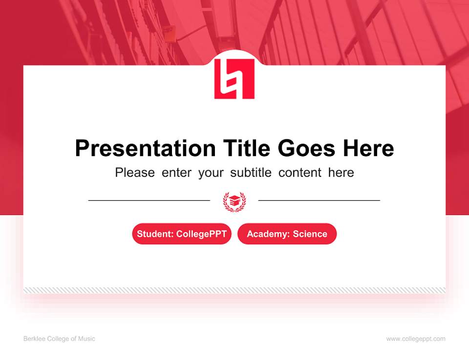 Berklee College of Music National Scholarship Defense PPT Template4:3 ratio PPT effect preview image4