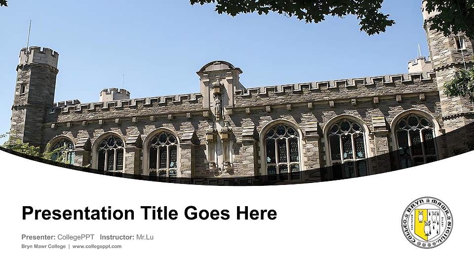 Bryn Mawr College Course/Courseware Creation PPT Template16:9 ratio PPT effect preview image1