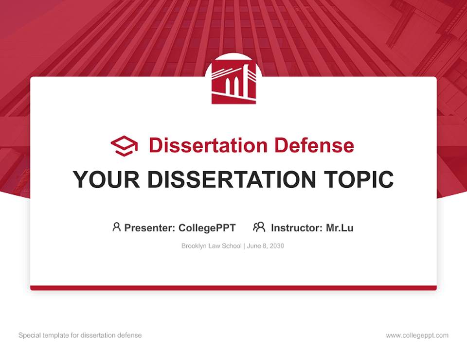 Brooklyn Law School Graduation Thesis Defense PPT Template4:3 ratio PPT effect preview image7