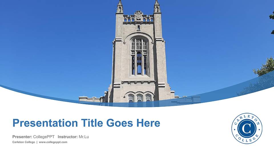 Carleton College Course/Courseware Creation PPT Template16:9 ratio PPT effect preview image