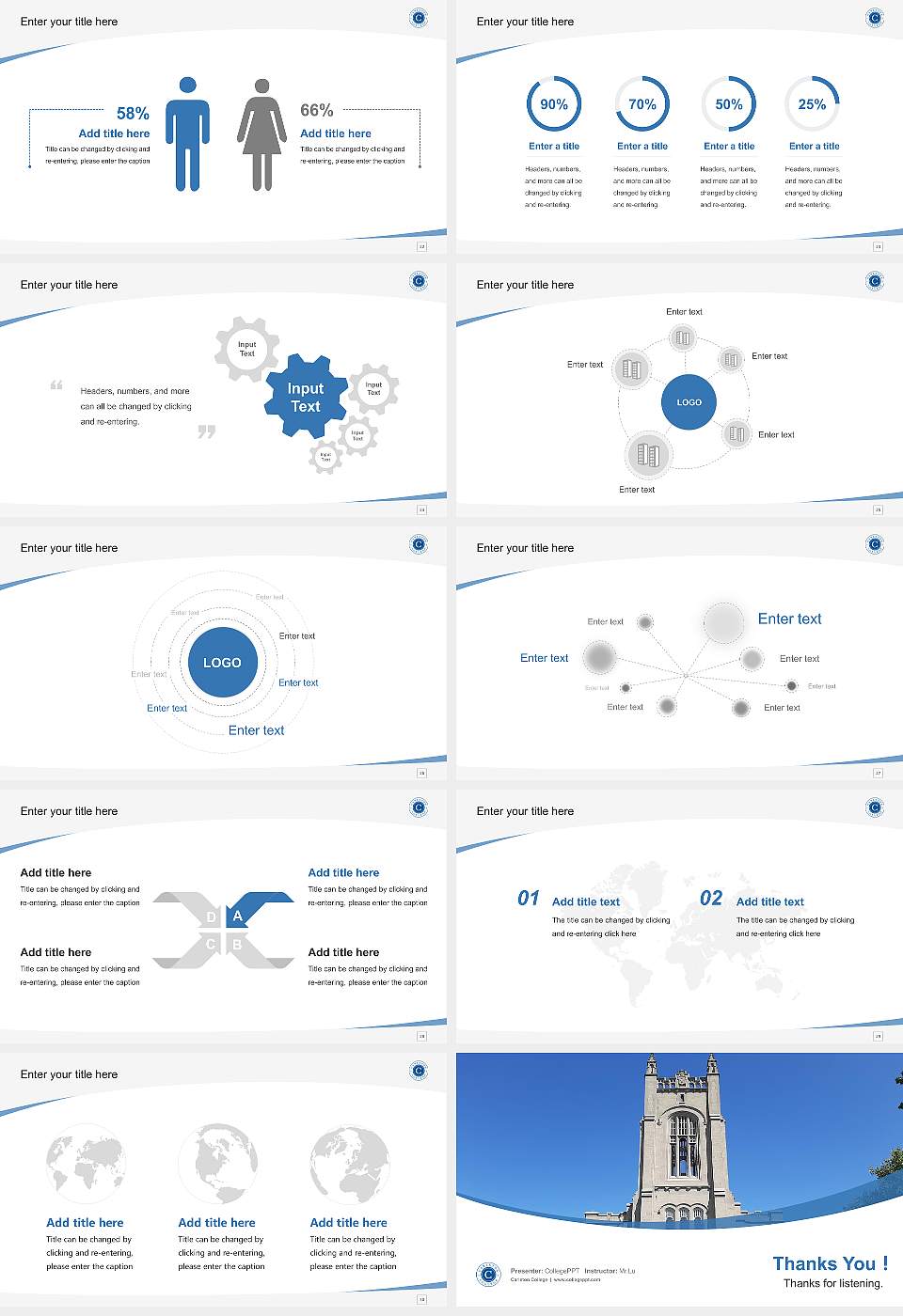 Carleton College Course/Courseware Creation PPT Template16:9 ratio PPT effect preview image4