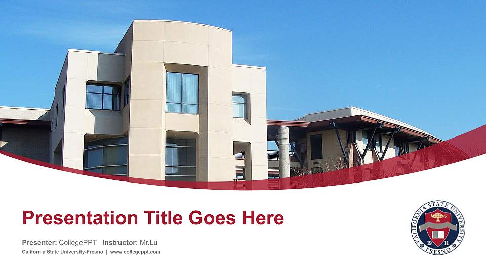 California State University-Fresno Course/Courseware Creation PPT Template16:9 ratio PPT effect preview image