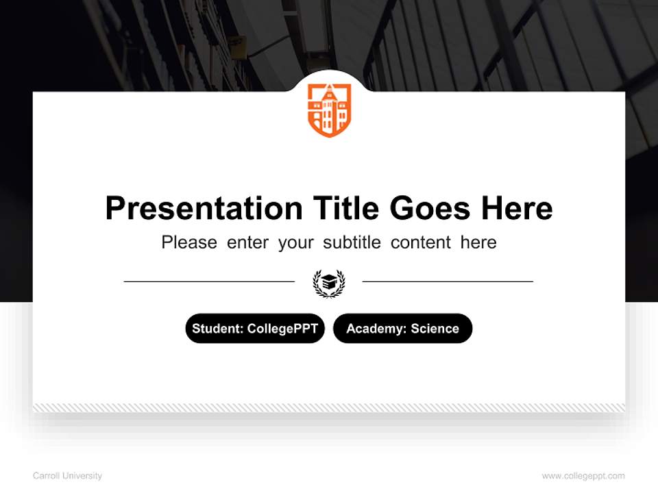 Carroll University National Scholarship Defense PPT Template4:3 ratio PPT effect preview image4