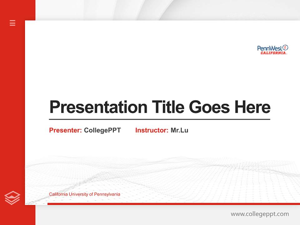 California University of Pennsylvania Thesis Proposal/Graduation Defense PPT Template4:3 ratio PPT effect preview image5