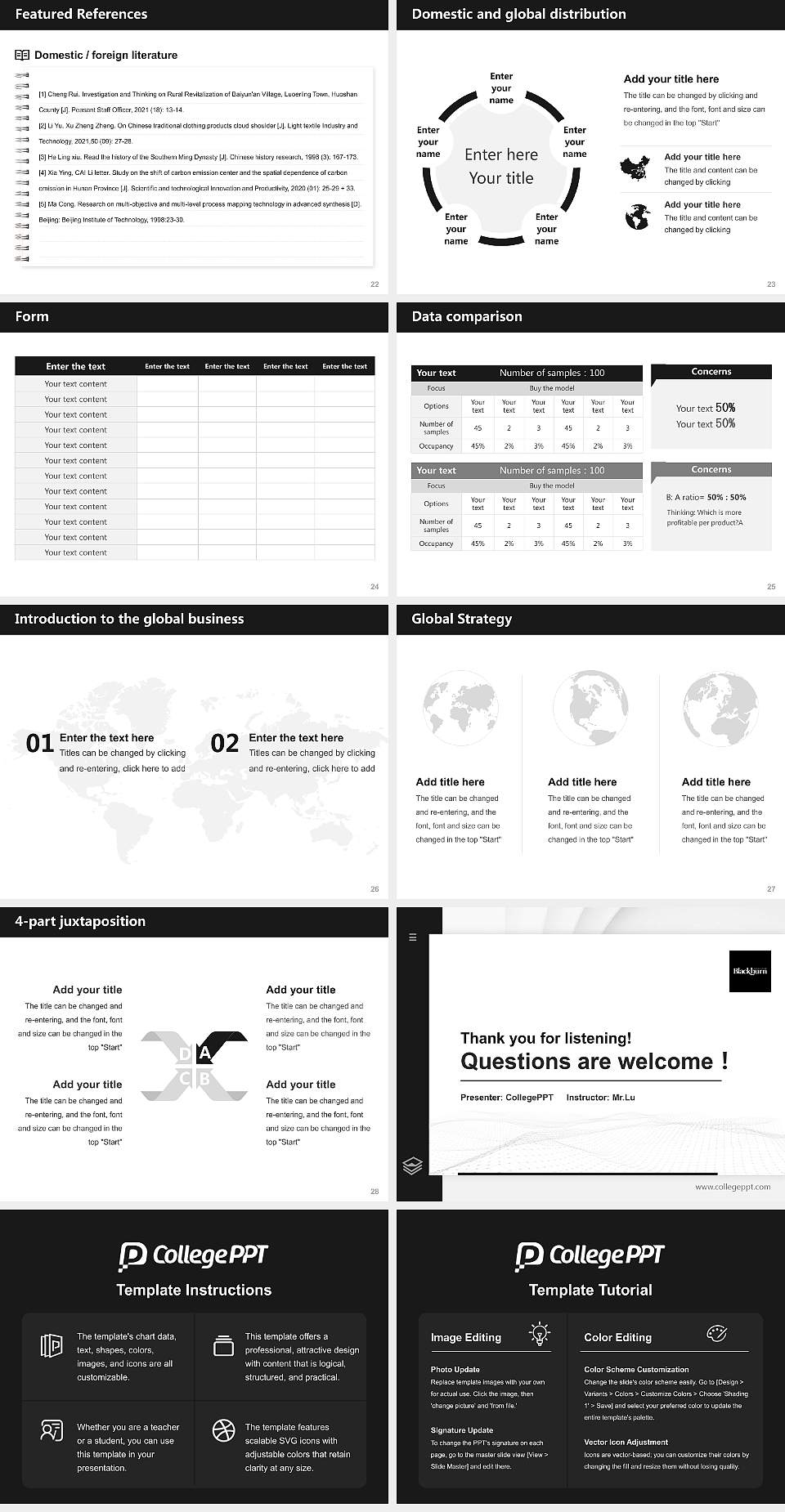 Blackburn College Thesis Proposal/Graduation Defense PPT Template4:3 ratio PPT effect preview image4