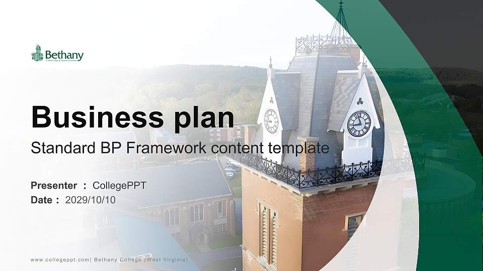 Bethany College (West Virginia) Competition/Entrepreneurship Contest PPT Template16:9 ratio PPT effect preview image