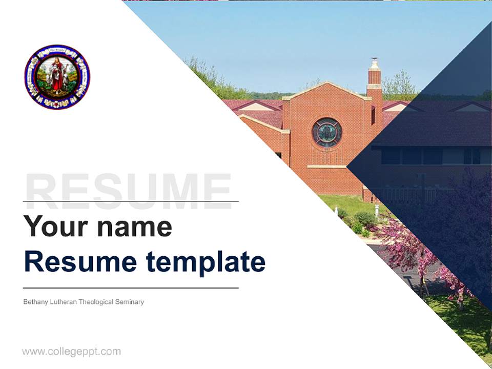 Bethany Lutheran Theological Seminary Resume PPT Template4:3 ratio PPT effect preview image5