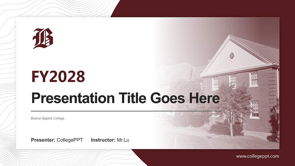 Boston Baptist College Academic Presentation/Research Findings Report PPT Template16:9 ratio PPT effect preview image