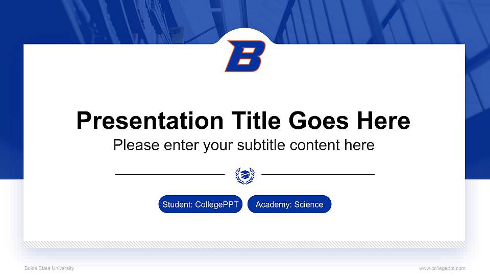 Boise State University National Scholarship Defense PPT Template16:9 ratio PPT effect preview image