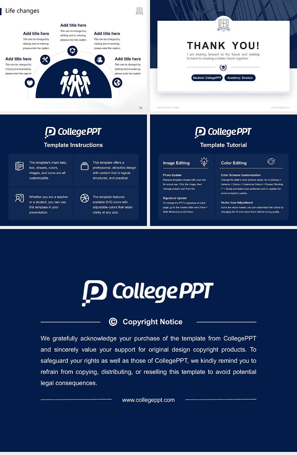 Brewton-Parker College National Scholarship Defense PPT Template4:3 ratio PPT effect preview image4
