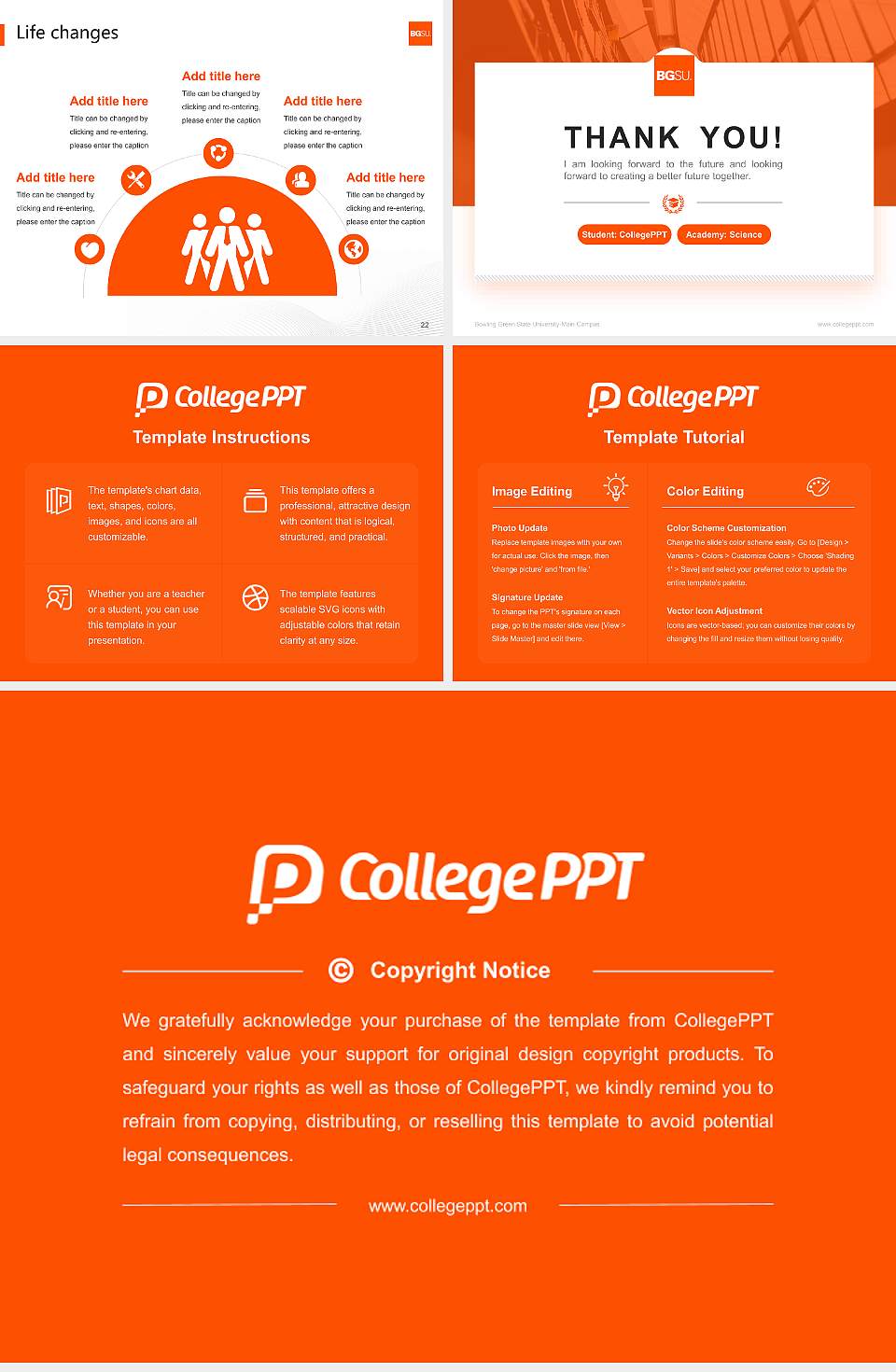 Bowling Green State University-Main Campus National Scholarship Defense PPT Template4:3 ratio PPT effect preview image4