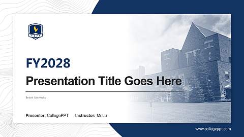 Bethel University Academic Presentation/Research Findings Report PPT Template