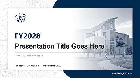 California State University-Monterey Bay Academic Presentation/Research Findings Report PPT Template