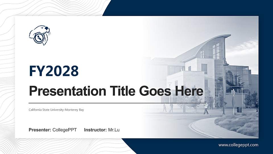 California State University-Monterey Bay Academic Presentation/Research Findings Report PPT Template16:9 ratio PPT effect preview image