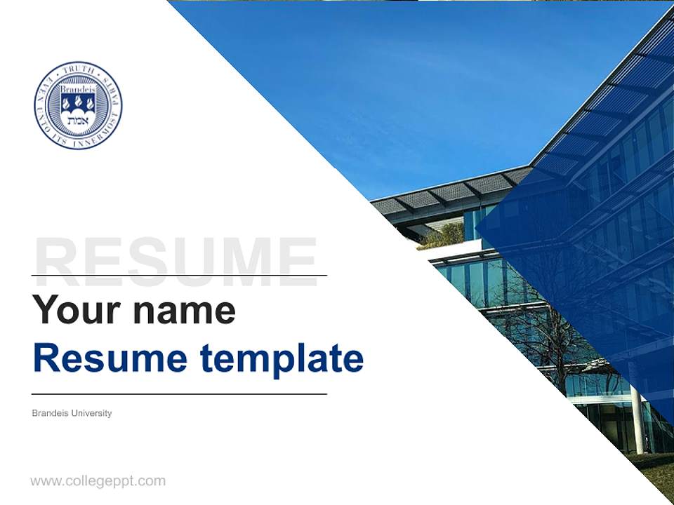 Brandeis University Resume PPT Template4:3 ratio PPT effect preview image5