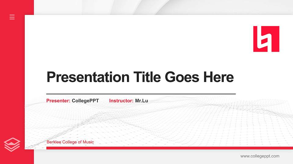 Berklee College of Music Thesis Proposal/Graduation Defense PPT Template16:9 ratio PPT effect preview image