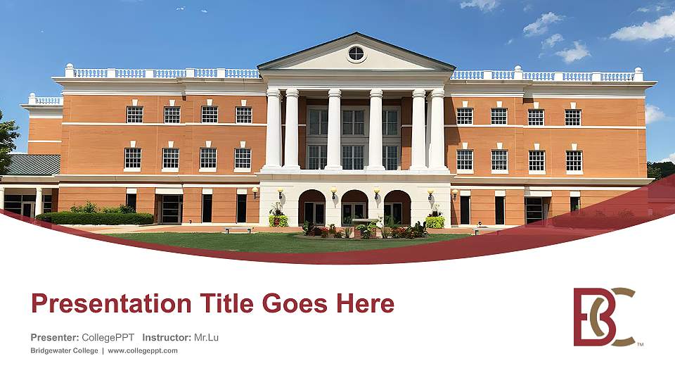 Bridgewater College Course/Courseware Creation PPT Template16:9 ratio PPT effect preview image