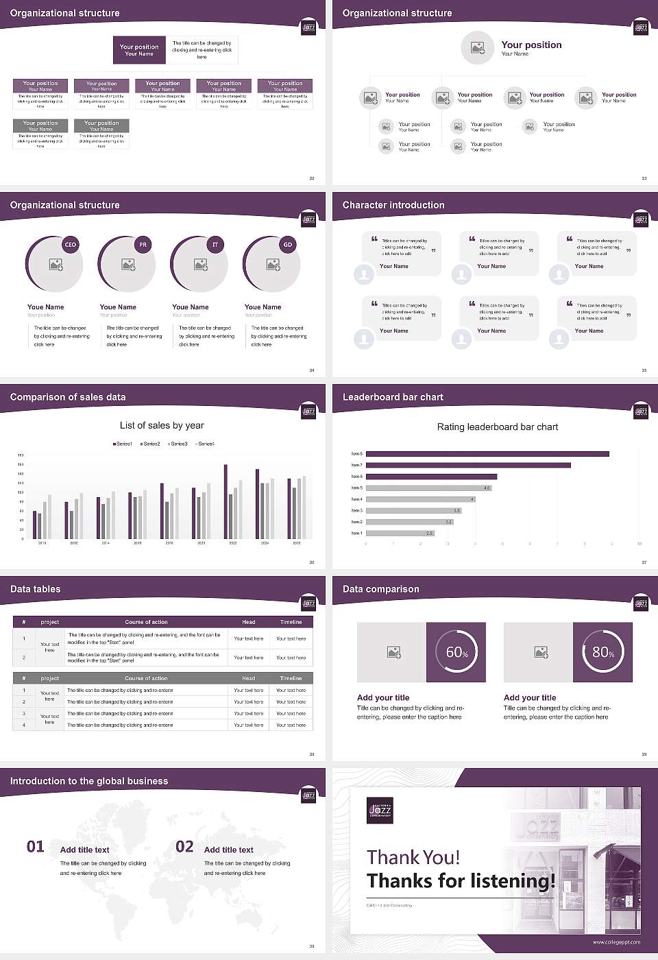 California Jazz Conservatory Academic Presentation/Research Findings Report PPT Template16:9 ratio PPT effect preview image4