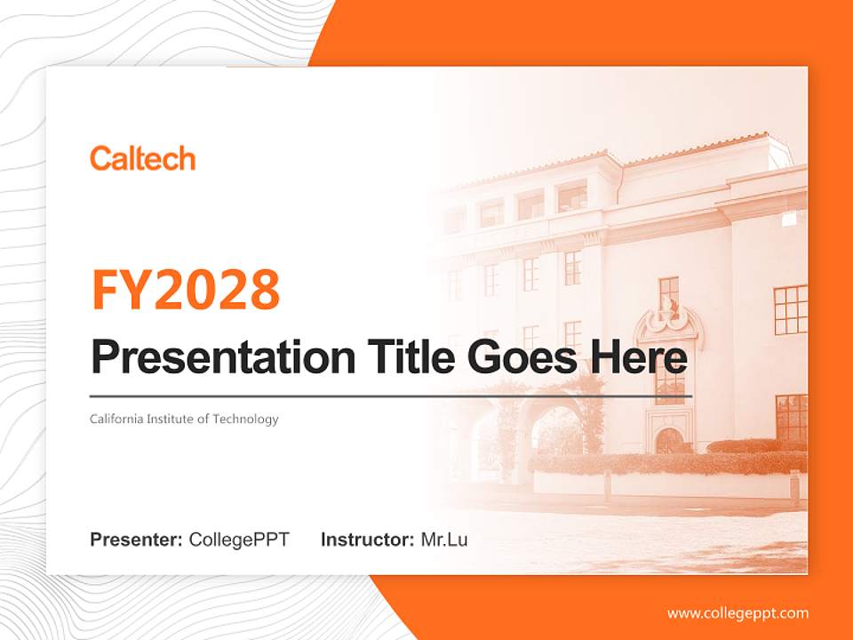 California Institute of Technology Academic Presentation/Research Findings Report PPT Template4:3 ratio PPT effect preview image5