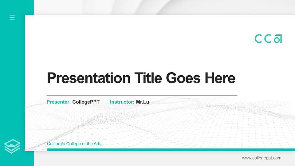 California College of the Arts Thesis Proposal/Graduation Defense PPT Template16:9 ratio PPT effect preview image