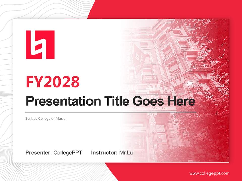 Berklee College of Music Academic Presentation/Research Findings Report PPT Template4:3 ratio PPT effect preview image5