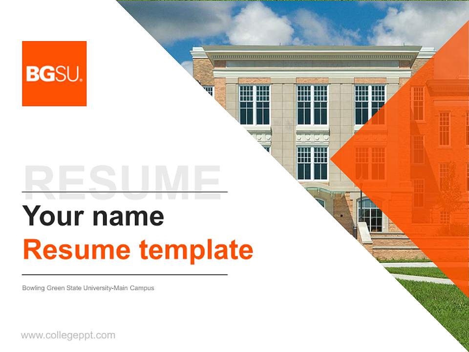 Bowling Green State University-Main Campus Resume PPT Template4:3 ratio PPT effect preview image5